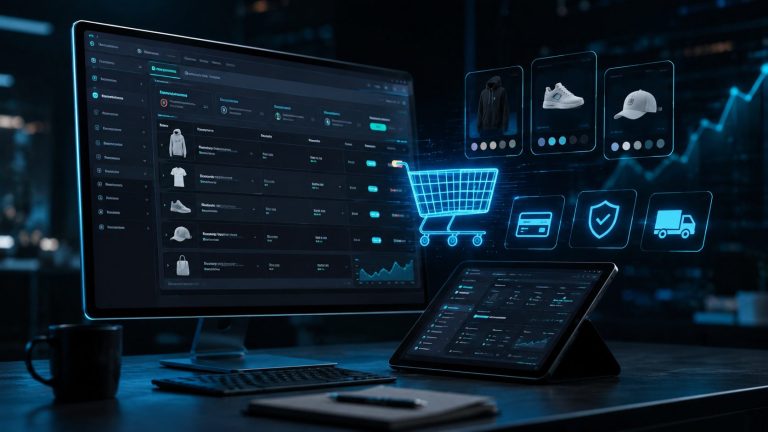 Shop-Dashboard mit Warenkorb als Symbol fuer WooCommerce-Neuerungen und Roadmap.